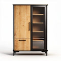 Armoire en bois de chêne et métal noir avec dimensions 80 x 40 x 120cm