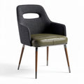 Chaise contemporaine noire et verte en tissu et simili cuir dimensions 60 x 55 x 85cm