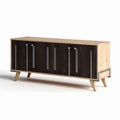 Meuble de rangement en bois noir et clair dimensions 150 x 40 x 70cm