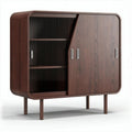 Meuble de rangement en bois foncé trois étagères dimensions 90 x 45 x 120cm