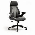 Chaise de bureau ergonomique en tissu gris avec accoudoirs réglables et roulettes 60 x 60 x 120cm