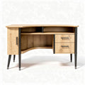 Bureau en bois clair avec tiroirs et espace de rangement 120 x 60 x 75cm